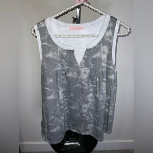 Ces Femme grey relaxed fit tank top in a stormy looking print - size large